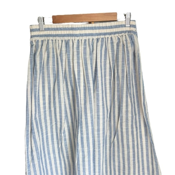 Max Studio - NWT Hi-Low Hem Linen Blend Striped Skirt Sz M - Picture 6 of 9